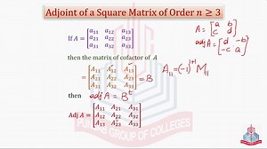 Adjoint of a Square Matrix &  Question No.9