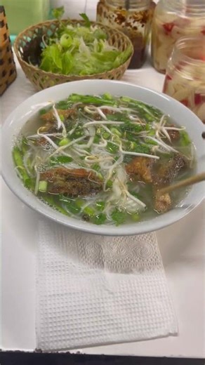Checking out the bowl of fish noodle soup and the result #food #cuisine