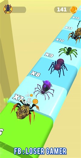 Spider Evolution Gameplay Level 9 (Android & ios ) #gameplay #android #level #shorts #ios #reels #mobilegames #spider #games #gamezone | LoserGamer