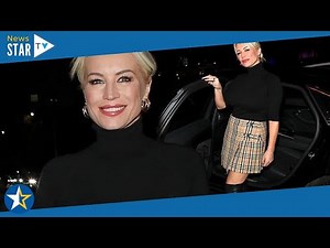 Denise Van Outen puts on leggy display in plaid miniskirt and leather thigh-high boots 323199