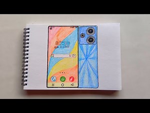 How to draw smartphone ll phone drawing with colours pencil ll mobile drawing ll smartphone drawing