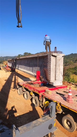 PSC I Girder loading on Axel Puller system #constructionproject #heavycivil