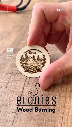 🍃🏔️ Wood Burning Art | Mountains Within the Leaves #woodburning #pyrography #leafart #mountainart