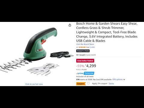 Bosch Home & Garden Shears Easy Shear, Cordless Grass & Shrub Trimmer, Review by Dr N B Shridhar