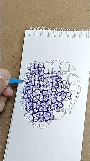 Here's how to draw a hydrangea flower – it's super simple! 🖌️