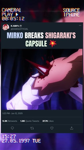 MIRKO BREAKS SHIGARAKI'S CAPSULE 💥 | #anime #animeedit #myheroacademia