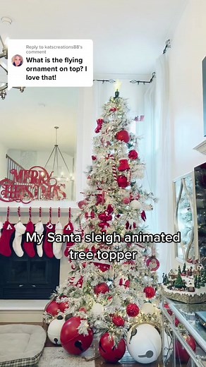 Santa Sleigh Animated Tree Topper Decoration for Christmas