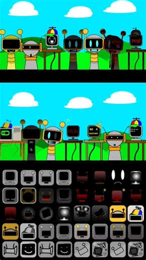 Sprunki all phase🔥Oren Mr Computer Fun Bot🤖Battle Song🎹🎼#sprunki #incredibox #viralshort #oc #shorts