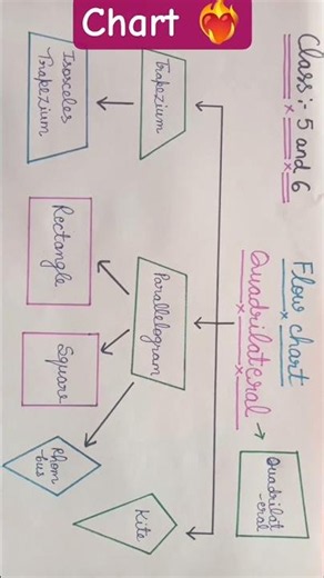 Quadrilateral Chart | Types of Quadrilaterals Class 5 & 6 Maths 💯 #maths #study