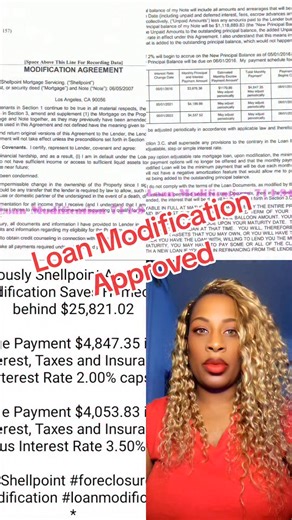 Lacy Robertson on Instagram: "Resurgent previously Shellpoint Approved Modification Simple Loan Modification Saves Homeowner after being behind $25,821.02 Modified Mortgage Payment $4,847.35 includes Principal, Interest, Taxes and Insurance Modified Interest Rate 2.00% caps at 3.625% Previous Mortgage Payment $4,053.83 includes Principal, Interest, Taxes and Insurance Previous Interest Rate 3.50% FIXED #Resurgent #Shellpoint #foreclosure #prevention #modification #loanmodification * CALL LACY TO