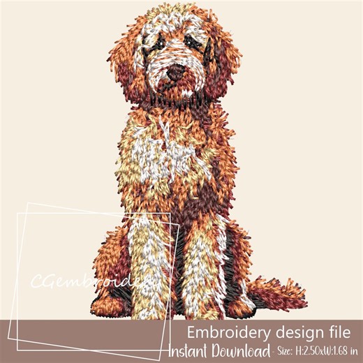 Mini Goldendoodle Embroidery Design, Cute Golden Doodle Dog Embroidery File Labradoodle Cockapoo Golden Doodle Dog Lover Machine Embroidery - Etsy
