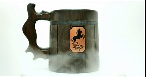 Prancing Pony Mug. Wooden Beer Mug. Lord Rings Gift. Prancing Pony Pub Inspired Tankard. Wooden Beer Steins Gift. Beer Tankard #95/0.6L / 22 ounces