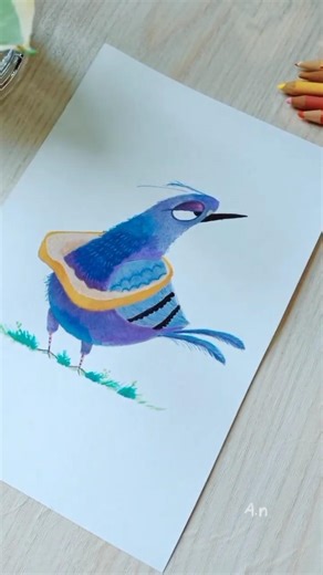 I painted the richest pigeon alive (gouache character design)
