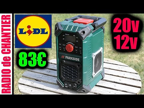 LIDL radio de chantier PARKSIDE PBRA 20-Li B2 20V 12V Bluetooth FM DAB+ rugged radio baustellenradio