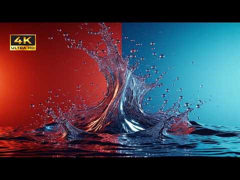 Red Blue Liquid Explosion 4K Ultra TV ART Water Splash Stimulation image 60 images
