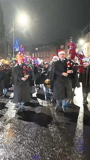 A festive Perth & District Pipe Band, leading the march off from St Ninian's Cathedral for the 2025 Lantern and Nativity Parade through the City of Perth. The band were led by Pipe Major Alistair M Duthie, and playing Green Hills of Tyrol and When the Battle's o'er. This was on Sunday 23rd November 2025 and the end of Perth's Christmas Lights Switch-on weekend celebrations. #cityofperth #christmas2025 #lanternparade #pipesanddrums | Scotland Online