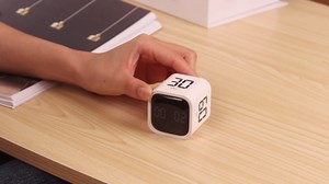 GuDoQi Multi-Function Cube Timer, 5/10/30/60 Min & Custom Count Down, Included Pause & Resume Feature, Silent, Vibrate & Adjustable Sound Alarm for Productivity in Tasks,Study & Kitchen, Classic Blue