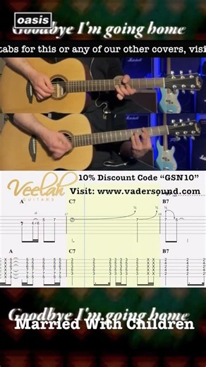 Married With Children - Oasis - Lead & Rhythm Guitar - Noel Gallagher - Bonehead - Lesson - Tab