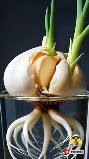 Garlic Growing From Scratch in Water | Hyper Realistic Timelapse #growth #particleillusion