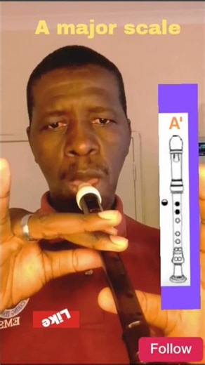 How to play A major scale on the recorder - #howtoplay #amajorscale #amajor #recorderplayer‎