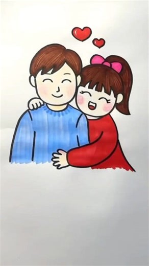 52K views · 433 reactions | Cute couple drawing tutorial  . #dailydose #vibesonly #trendingnow #easyart #relatablepost #fbreelsfypシ゚viralシ | Easy drawing for kids24 | Facebook