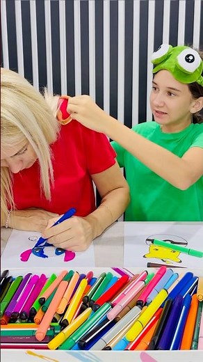 3 Marker Challenge 🐍😮😱😂 #shorts #3markerchallenge #threewikifamily