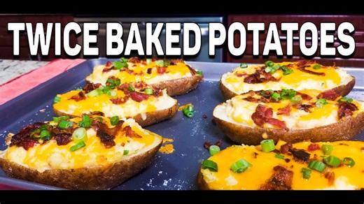 Easy & Cheesy Twice Baked Potatoes Recipe