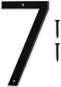 Discovered Designs 5" (7) Modern Address House Numbers for Outside - Easy to Install 3D Matte Black Acrylic Individual Numbers for Address on House, Weatherproof No Rust, Made in USA, Includes 2 - 3/4" Screws, Door Mailbox Number Home Address Number