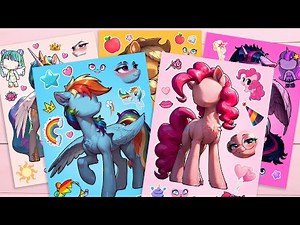 [ToyASMR] 🌈 My Little Pony Pinkie Pie Rainbow Dash Apple Jack Decorate Sticker Book #mlp #asmr