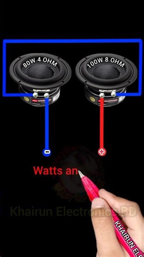 🔊🔊 speaker series connection calculate watts and ohm?#shorts