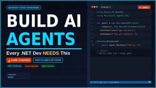 Microsoft Agent Framework Explained — Build AI Agents in C# | Vijayanath(Vijay) Viswanathan