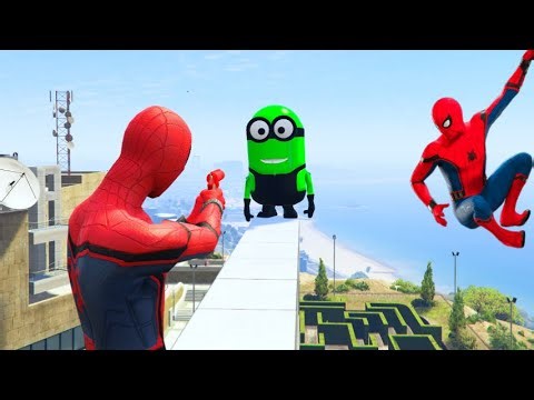 GTA 5 NEW GRAND EPIC SPIDER-MAN VS MINIONS ||