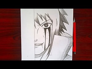 Easy drawing | how to Draw Sasuke Uchiha half face | easy step by step Drawing tutorial
