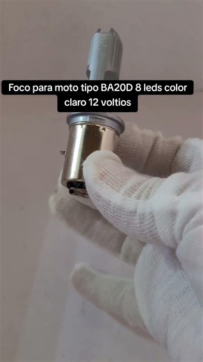 Foco motocicleta BA20D 8 leds claro 12 voltios 0901835