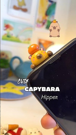 Wait for the CUTEST Capybara Ever 🥹✨ made from air dry clay #shorts #clayart