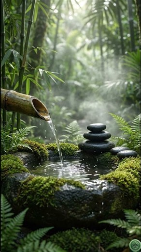 Gentle Bamboo Water Flow 🌿 Calming Nature Sounds for Stress Relief #relax #sleepsounds