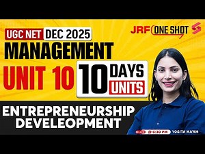 UGC NET Management Unit 10 | Entrepreneurship Development UGC NET Management By Yogita Mam
