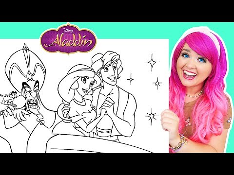 Coloring Aladdin, Jasmine & Jafar Coloring Pages | Prismacolor Paint Markers