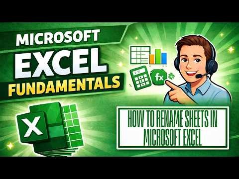 How to Rename a Sheet in Excel (Beginner Tutorial) | Microsoft Excel Fundamentals