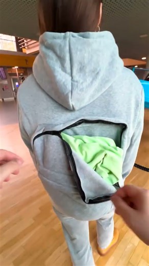 This Hoodie Has A Hidden Bagpack! 🎒 #facts #technology #shorts #foryou