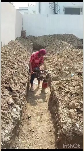 Compacting process in house foundation before RCC | AL-Noor Constructions
