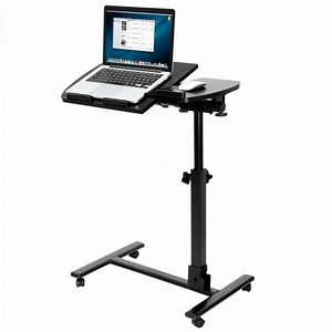 ZENY Adjustable Laptop Stand Rolling Desk Cart Mobile Computer Holder W/ Casters