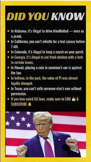 Strangest Laws in America That Still Exist Today 🤯#WeirdLaws #USLaws #CrazyFacts