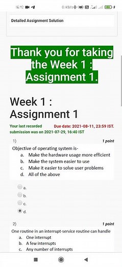 Week 1 Assignment 1 || Operating System Fundamentals || NPTEL July 2021