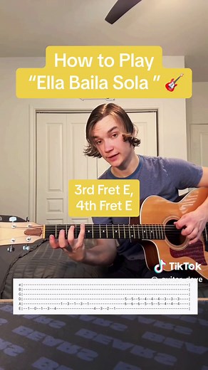 How to Play “Ella Baila Sola” 🎸 #guitartok #guitarlesson #guitartutorial #musiciansoftiktok #acousticcover #spanishmusic #ellabailasola #fyp #foryou