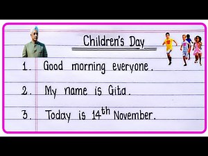 10 Lines Speech On Children's Day | Children's Day Speech In English | Speech On Children's Day