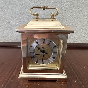 VTG‎ Elgin Solid Brass Quartz Alarm Clock Gold Tone Working Condition Video 5"