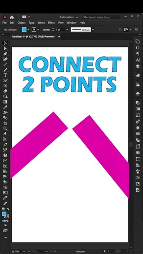 Adobe Illustrator 2026 – Connect Two Points Like a Pro (Easy Trick) #adobeillustrator