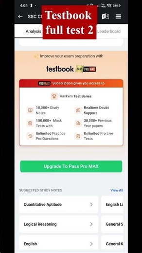 Testbook full mock test 2