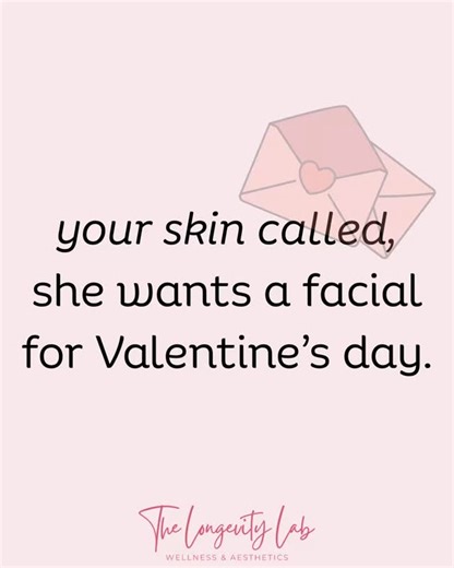 The Longevity Lab on Instagram: "Your skin called. She wants a facial for Valentine’s. 💅💖 Not flowers. Not chocolate. HYDRATION. EXFOLIATION. GLOW. Because dull, dry, tired skin is not the vibe this season. Soft, smooth, radiant skin that hits different in every light? That’s the assignment. A facial at The Longevity Lab isn’t fluff — it’s results. Deep cleanse, pro-level exfoliation, and that “why do you look so good?” glow your friends can’t figure out. Self-love > waiting for someone else t